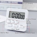 Miniatyrbillede 2 af 3: 24 Timers Digitalt Køkkenur, Opgraderet Stort Display, Hørbar Alarm (Blå)
