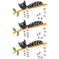 Miniatyrbillede 1 af 8: 3 stk. broche nåle håndlavede retro mode legering katteformet DIY bryllupsbuket sæt sort