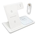 Miniatyrbilde 1 av 8: Trådløs lader 3 i 1 trådløs ladestasjon for IPhone 13 12 11 XS XR XS X 8 Plus Klokker Headset Hvit