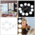 Miniatyrbild 5 av 5: 6 x Hollywood Style LED Sminkspegellampor för Smink 6 Glödlampor Vitt ljus