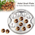 Miniatyrbilde 4 av 4: Snegleskål Escargot Plate Rustfritt Stål Fortykket Snegleretter 12 Rom Hull Tangsett Matfat