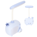 Miniatyrbilde 6 av 8: Leselys for barn TV-stil Base Fleksibel svanehals USB-lading Myk LED Barnebordslampe for studenter Studie Arbeid Blå