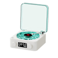 Pikkukuva 1 / 5: KW03 Retro Vinyylilevykaiutin RGB Langaton Bluetooth 5.0 Valkoinen