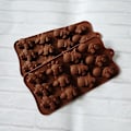 Miniatyrbillede 3 af 5: Dinosaur Chokoladeform Sæt - Non-stick Silikon, 12 Hulrum, Fødevarekvalitet, til Chokolade, Gele, Slik, Isklumper (4-delt)