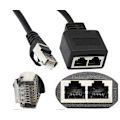 Miniatyrbillede 4 af 4: Netværks Splitter Adapter Kabel, 1 RJ45 Stik til 2 RJ45 Jack Netværks Y Splitter Kabel til Kategori 5e Ethernet, Kategori 6 Ethernet. (1 stk)
