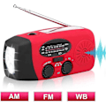 Miniatyrbild 3 av 5: Nödradio med solceller, självdriven vevradio med LED-ficklampa, AM/FM/WB-väderradio med 2000mAh uppladdningsbart batteri för Cisea Smart Phone Em