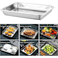 Miniatyrbillede 5 af 5: Bageplade Sæt med 2, Bageplader i rustfrit stål til ovn, Non-stick, Spejlfinish, Ikke-giftig & Sund bageplade, Nem rengøring & Opvask