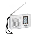 Miniatyrbild 4 av 8: AM FM-radio Batteridriven Inbyggd högtalare Bärbar fickradio för utomhusresor Silvergrå