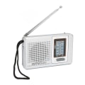 Pikkukuva 4 / 8: AM FM-radio, batteridriven, inbyggd högtalare, bärbar fickradio för utomhusresor, silvergrå
