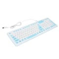 Miniatyrbilde 6 av 8: Foldbart silikontastatur 106 tangenter Vanntett Støvtätt Foldbart USB kablet Lydløst silikontastatur for PC Bærbar Spill Blå