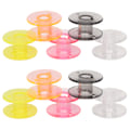 Miniatyrbillede 5 af 8: 150 stk. farverige spoler i assorterede farver - Transparente, holdbare symaskinespoler i plast til maskinarbejde