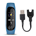 Miniatyrbillede 1 af 8: Farve skærm smart armbånd hjertefrekvens tracking blodtryk søvn monitor armbånd (blå)