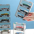 Miniatyrbillede 3 af 5: 10 stk. Klar Akryl Display Case til Bilform, Hjul Bilmodel Display Case Skala Hjul Display Case A