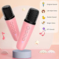 Miniatyrbillede 3 af 5: Karaoke Maskine Til Børn Voksne, Bærbar Bluetooth Højttaler Med 2 Mikrofoner Og Rgb Lys, Understøtter Tf/aux Input/sjov Magisk Stemme Juni 6.15 Pink