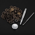 Miniatyrbild 6 av 8: Metalltryckknappar med tryckknapp för reparation av läderkläder (brons 3st verktyg)
