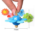Miniatyrbilde 3 av 7: 4 stk fargerike blomstersnurrende topper for barn Nyhetstre i tre Snurrende toppgave for barn