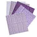 Miniatyrbilde 8 av 8: 2 sett bomullsstoff vanlig vev trykk stoff DIY sying quilting patchwork 5 farger 50x50cm (lilla)
