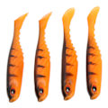 Miniatyrbillede 8 af 8: 4 stk. AR48 75mm/3.2g T-hale blødt agn dobbelt farver kunstige fiske lokkemad Wobbler TacklePard Orange