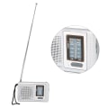 Pikkukuva 8 / 8: AM FM-radio, batteridriven, inbyggd högtalare, bärbar fickradio för utomhusresor, silvergrå