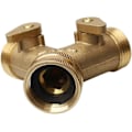Miniatyrbillede 4 af 5: 3/4\" Hane Y Splitter, Messing Manifold Havehane Y Ventil 2 Vejs Messinghane Haveslange Splitter To Vejs Slangekobling
