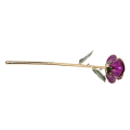 Miniatyrbillede 7 af 8: 24K guldbelægning Rose Flower Vivid Detaljer Lysere farve Kunstig Langtidsholdbar Rose Flower Gave med base til fødselsdag Mors Dag gave Lilla