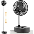 Miniatyrbillede 1 af 5: 10000 mAh Oscillerende Gulvventilator, 20 cm Bærbar Batteriventilator, Genopladelig Bordventilator, 3 Hastigheder, Højdejusterbar, til Hjemmet, Camping, Telt, Rejser, Udendørs