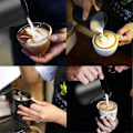 Miniatyrbillede 4 af 5: Sort Mælkekande Barista Kaffekande, Metalkande til Mælkeskumning, Rustfri Stål Mælkekande til kaffe - 350 ml (12 oz)_SZXM