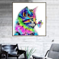 Pikkukuva 6 / 8: Set 40x40cm Väri Kitty Tee itse Pyöreä Jalokivihelmimaalaus Taide Kiiltävä Hartsi Koristetaide