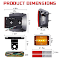 Miniatyrbillede 4 af 5: 12V Firkantet LED Trailer Lys Kit, IP68 Markeringslys til Nummerplade