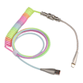 Miniatyrbild 3 av 8: Speltangentbord Kabel Gradient Färg RGB Luminous Anpassad Mekanisk Tangentbord Retractable USB C Spiralfjäder Kabel Typ 2