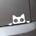 Miniatyrbillede 4 af 4: Hvide kat og dyr vandtætte bilklistermærker (2 stk)