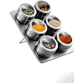 Miniatyrbild 1 av 5: Magnetiska kryddburkar - Set om 6, 100 ml rostfria kryddburkar för salt, peppar och grillkryddor i köket