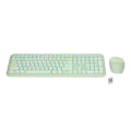 Miniatyrbilde 2 av 8: Keyboard Mus Combo 2.4G Retro Multi Color Mute Cover Trådløst tastatur og mus sett Grønn
