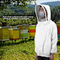 Pikkukuva 7 / 8: Mehiläishoitajan suojavaippa Bee Suit Smock kaksinkertaisilla vetoketjuilla Mehiläishoitajan lisävarusteValkoinen