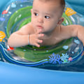Miniatyrbillede 8 af 8: Baby svømme ringe dobbelt gasbag forhindre lækage oppustelig svømme float med sæde farve boks grøn