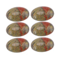 Miniatyrbild 2 av 8: 20st cabochons pärlor ovala äggformade slät yta Blomma grön polerade cabochons stenar för smyckenstillverkning