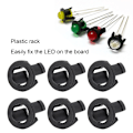 Miniatyrbillede 4 af 8: 200stk LED Holder Elektronisk Komponent Tilbehør Diode Bracket Montering Plast Sort 5mm