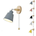 Miniatyrbillede 5 af 5: Sengelampe Natlampe Nordisk Træ Væglampe Sengelampe Soveværelse Gang Med Lynlås Hvid
