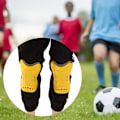 Pikkukuva 6 / 8: 1 Pari Jalkapallo Shin Guards Lapsille Jalkapalloharjoittelu Suojauspehmusteet Soljen kanssa (keltainen)