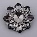 Miniatyrbillede 5 af 5: Legering Rhinestone Skaftknapper Dekorative Knapper Sy Tilbehør Sort