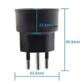 Miniatyrbilde 3 av 3: EU til Sveits/Liechtenstein-adapter - 4 stk, DE/FR/IT/ES 3-pinners kontakt for besøkende fra Frankrike/Tyskland