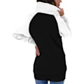Miniatyrbillede 2 af 3: Colorblock hættetrøje sweatshirt med lynlås og lommer - Dame casual langærmet hættejakke 4XL Hvid