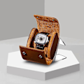 Miniatyrbillede 3 af 5: Herre Bærbar PU Læder Ur Rulle Rejsetaske - Enkelt Uræske Organizer og Display Holder Brun