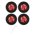 Miniatyrbild 1 av 8: 4 st 7 mm metallfälg gummidäck för AXIAL SCX24 1/24 RC bil uppgraderingstillbehör Röd