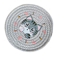 Miniatyrbilde 4 av 8: 18 cm husholdningsbord varmeisolerende gryteunderlag rund plate varmeisolerende matte varmeisolerende plate matte lysegrå katt