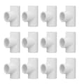 12 stk. PVC T-rørfittings Plast Equal Diameter Samlinger Adapter Vandforsyning Boligforbedring 20 mm ID