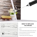 Miniatyrbilde 5 av 5: 3-i-1 USB-oppladbar elektrisk melkeskummer med 3 justerbare hastigheter og rustfrie stålmiksere - Perfekt for Latte og Cappuccino