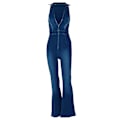 Miniatyrbilde 2 av 4: 2023 Ny Dame Denim Jumpsuit - Ermeløs, Vidde Ben, Sommer Mote, Turisme & Fritid M