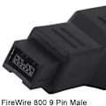 Pikkukuva 5 / 5: IEEE 1394 Tyyppi A 400 6-nastainen naaras - 1394 Tyyppi B 800 9-nastainen uros datansiirtoadapterimuunnin