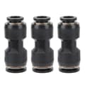 Miniatyrbillede 2 af 8: 10 stk. Pneumatisk Reducer Connector Rustfrit Stål Resin Sort Lige Union Rør Rørfitting PU14-14